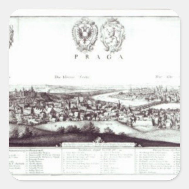 View of Prague, 1649 Square Sticker (Front)