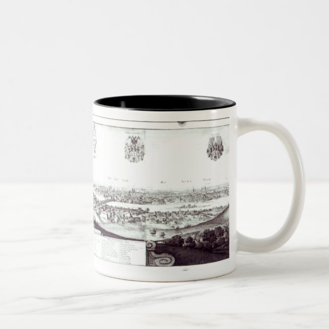 View of Prague, 1649 Two-Tone Coffee Mug (Right)