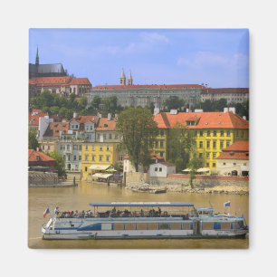 View of Prague Castle and town by Vltava Magnet