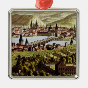 View of Prague Metal Ornament