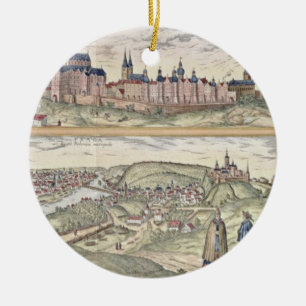 View of Prague showing (above) the Imperial Palace Ceramic Ornament