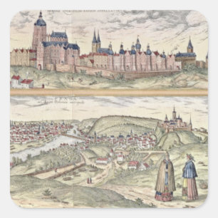 View of Prague showing (above) the Imperial Palace Square Sticker