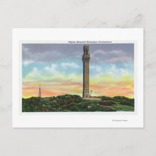 View of Provincetown Pilgrim Memorial Monument Postcard