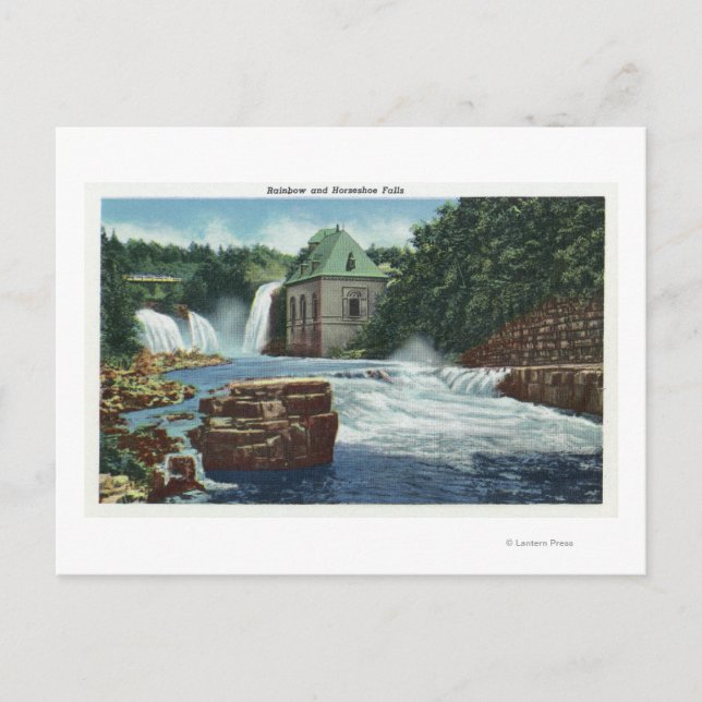 View of Rainbow and Horseshoe Falls Postcard (Front)