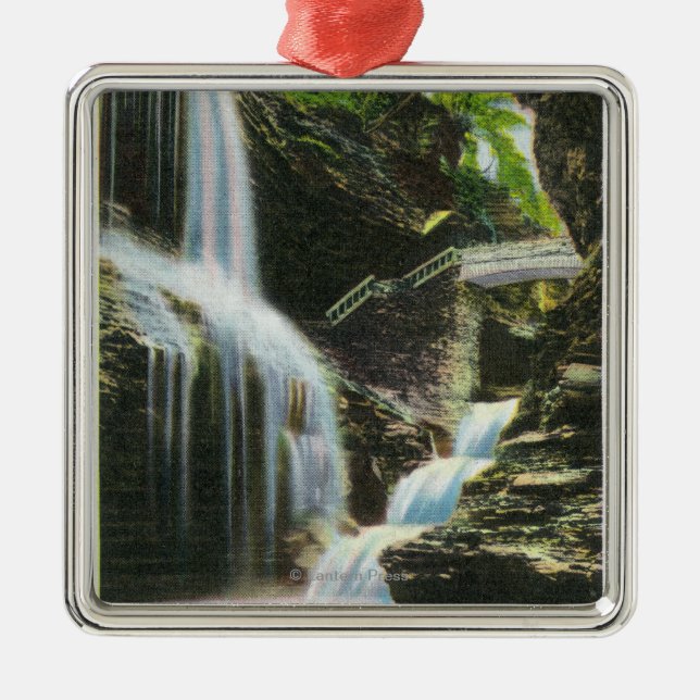 View of Rainbow Falls 2 Metal Tree Decoration (Front)