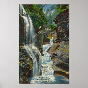 View of Rainbow Falls and Bridge Poster