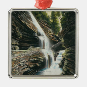 View of Rainbow Falls Metal Tree Decoration