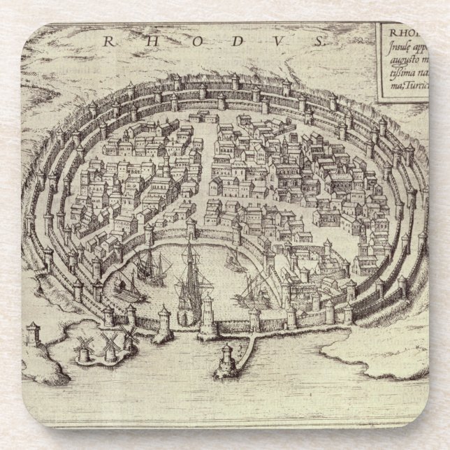 View of Rhodes, from 'Theatre of the Main Towns in Coaster (Front)