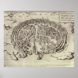 View of Rhodes, from 'Theatre of the Main Towns in Poster