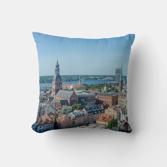 View of Riga city center from above Cushion (Front)