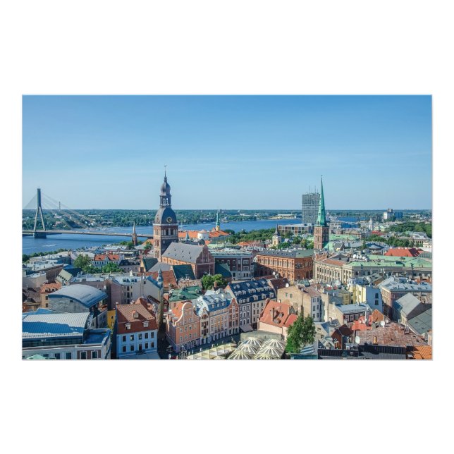 View of Riga city center from above Photo Print (Front)