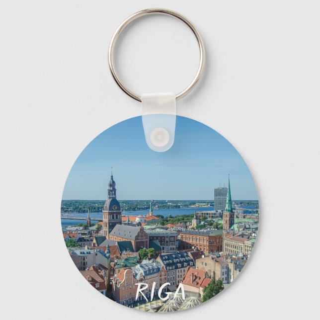View of Riga city centre from above Key Ring (Front)