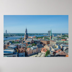 View of Riga city centre from above Poster