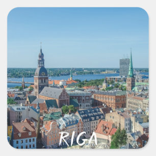 View of Riga city centre from above Square Sticker