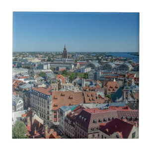 View of Riga old town from above Ceramic Tile