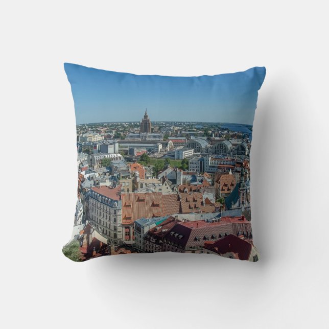 View of Riga old town from above Cushion (Front)