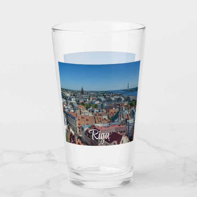 View of Riga old town from above Glass (Front)
