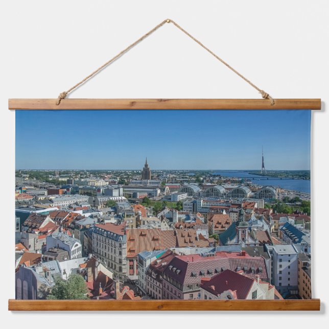 View of Riga old town from above Hanging Tapestry (Front)