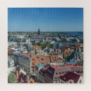 View of Riga old town from above Jigsaw Puzzle