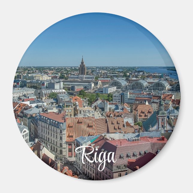 View of Riga old town from above Magnet (Front)