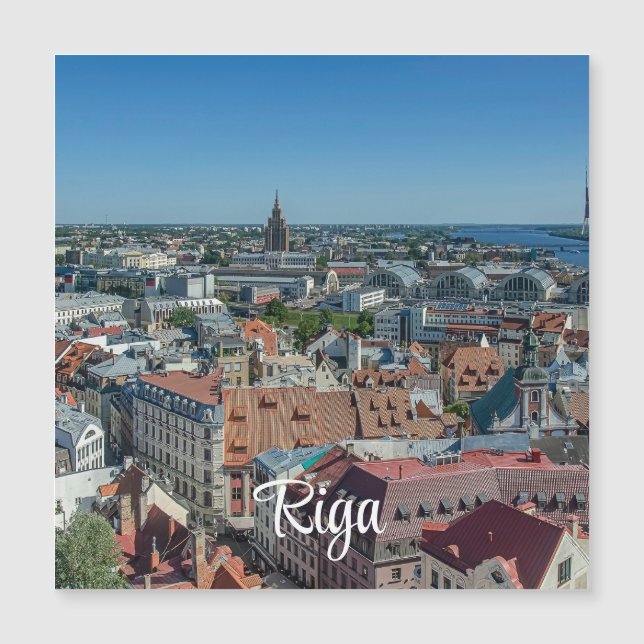 View of Riga old town from above Magnet (Front)
