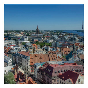 View of Riga old town from above Poster