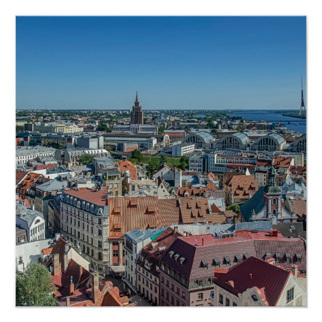 View of Riga old town from above Poster (Front)