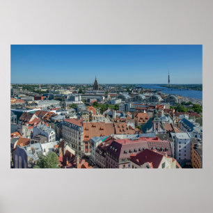 View of Riga old town from above Poster