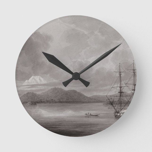 View of Rio de Manila (lithograph) Round Clock (Front)