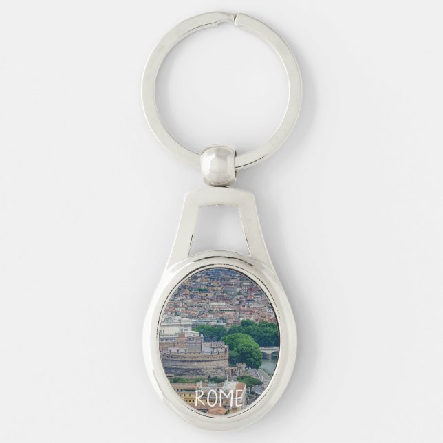 View of Rome historic city center from above Key Ring (Front)