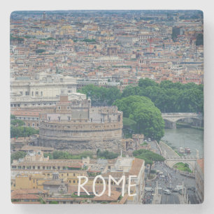 View of Rome historic city center from above Stone Coaster
