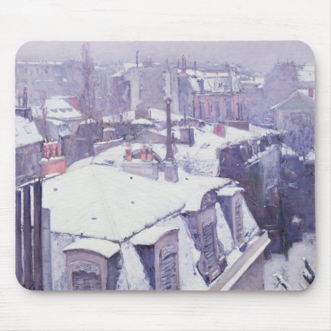 View of Roofs  or Roofs under Snow, 1878 Mouse Pad (Front)