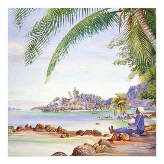 View of Round Island, painting by Marianne North, Photo Print (Front)
