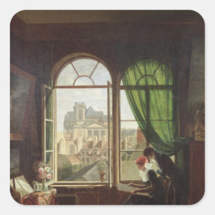 View of Saint-Eustache Church Square Sticker