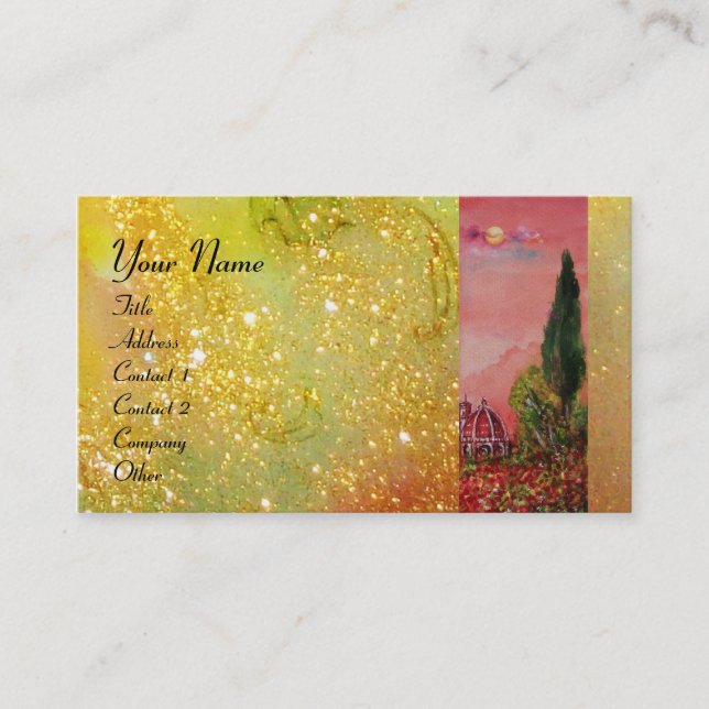 VIEW OF SAINT MARY OF FLOWER / FLORENCE IN SUNSET BUSINESS CARD (Front)