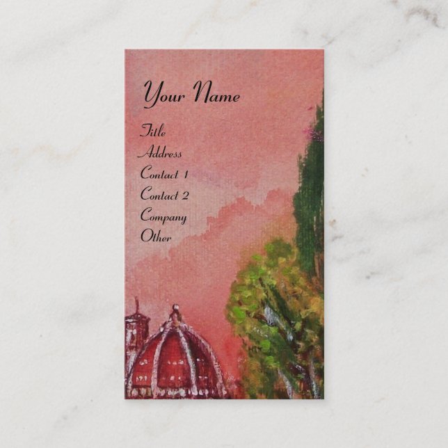 VIEW OF SAINT MARY OF FLOWER / FLORENCE IN SUNSET BUSINESS CARD (Front)