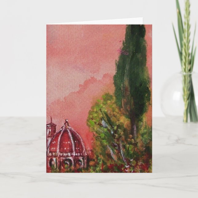 VIEW OF SAINT MARY OF FLOWER / FLORENCE IN SUNSET HOLIDAY CARD (Front)