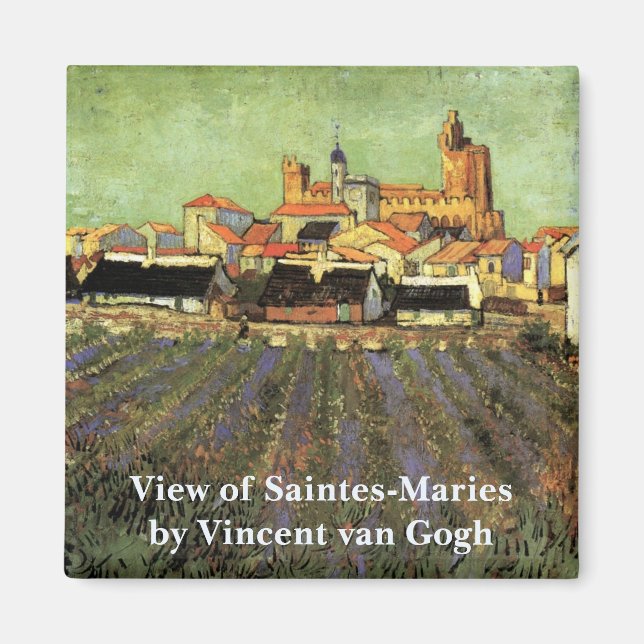 View of Saintes Maries by Vincent van Gogh Magnet (Front)