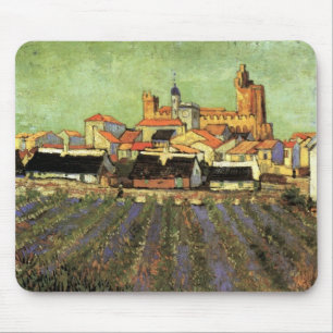 View of Saintes Maries by Vincent van Gogh Mouse Pad