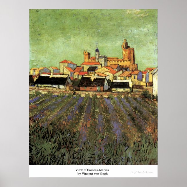 View of Saintes-Maries by Vincent van Gogh Poster (Front)