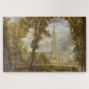 View of Salisbury Cathedral (by John Constable) Jigsaw Puzzle