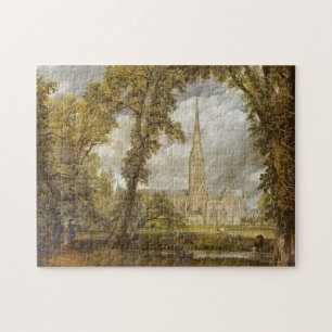 View of Salisbury Cathedral by John Constable Jigsaw Puzzle