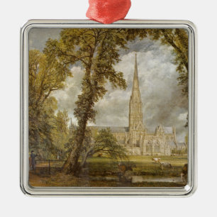 View of Salisbury Cathedral (by John Constable) Metal Ornament