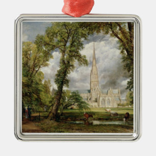 View of Salisbury Cathedral from the Bishop's Grou Metal Tree Decoration