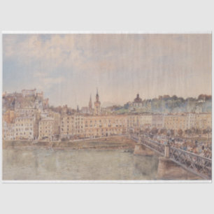 View of Salzburg (by Rudolf von Alt) Tissue Paper