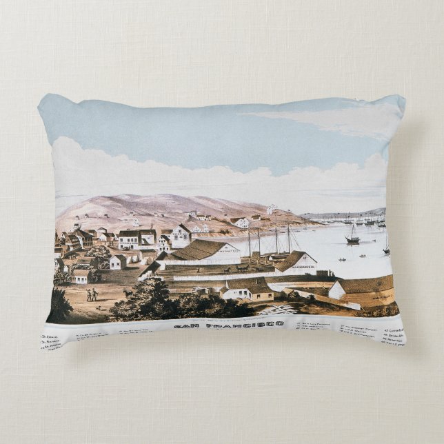 View Of San Francisco, 1849 Decorative Cushion (Front)