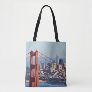 View of San Francisco Through Golden Gate Bridge Tote Bag