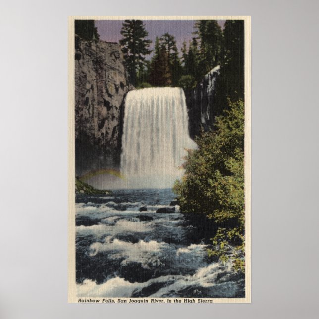 View of San Joaquin River & Rainbow Falls Poster (Front)