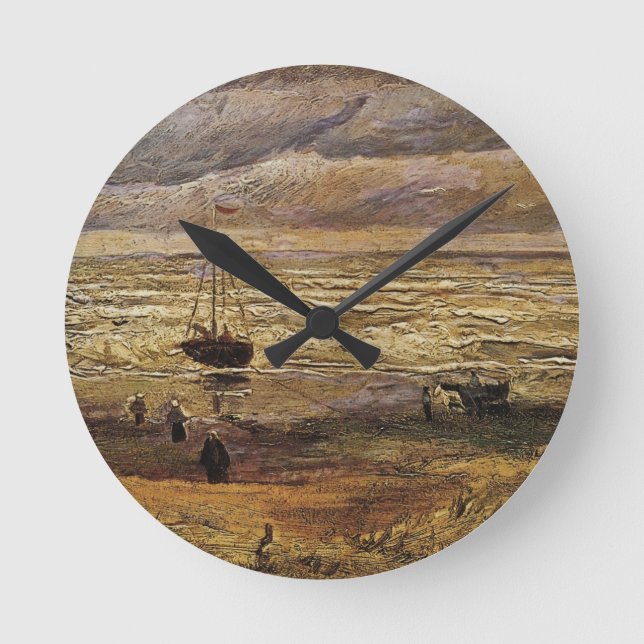 View of Sea at Scheveningen by Vincent van Gogh Round Clock (Front)