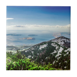 View of sea from mountains ceramic tile
